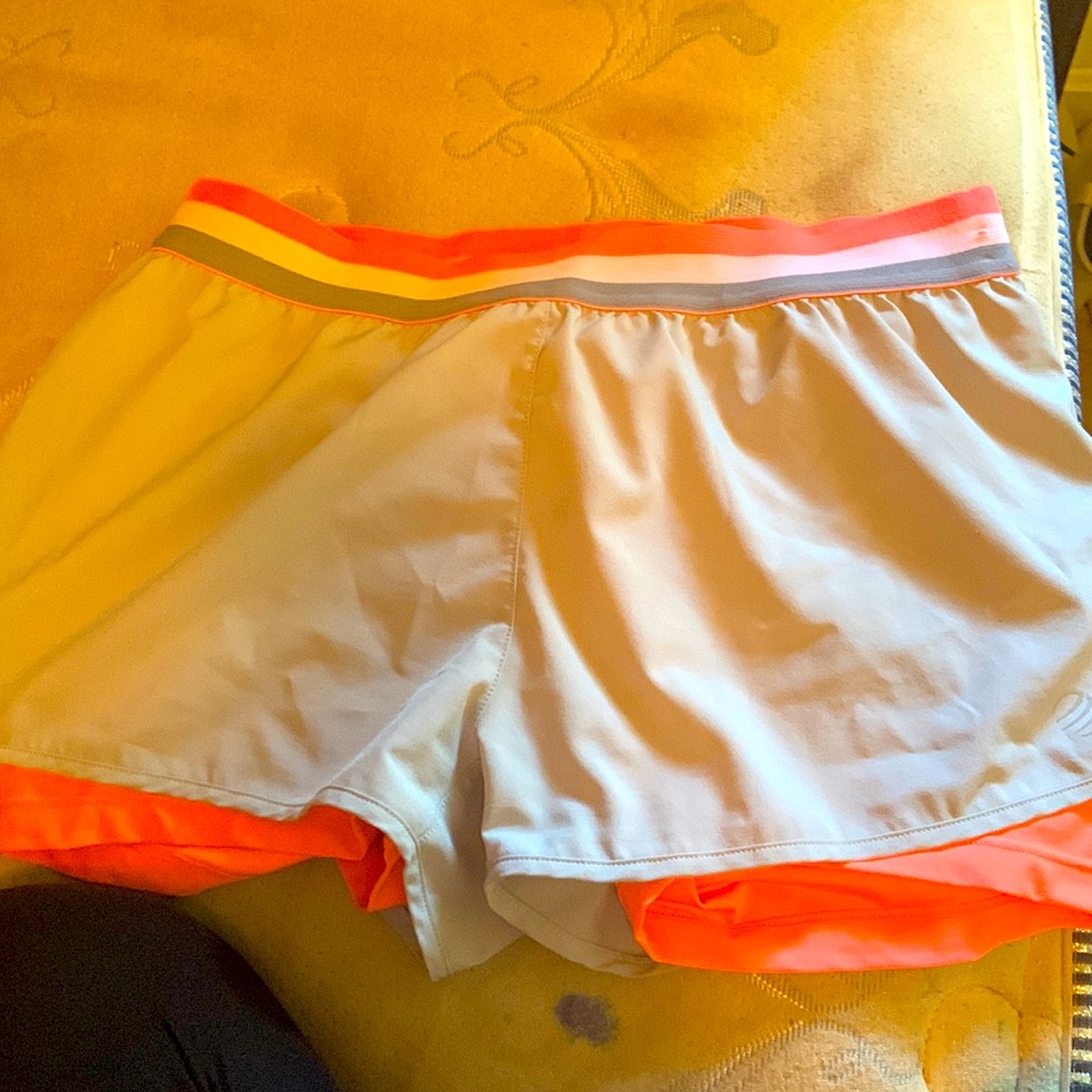 Coral and grey shorts